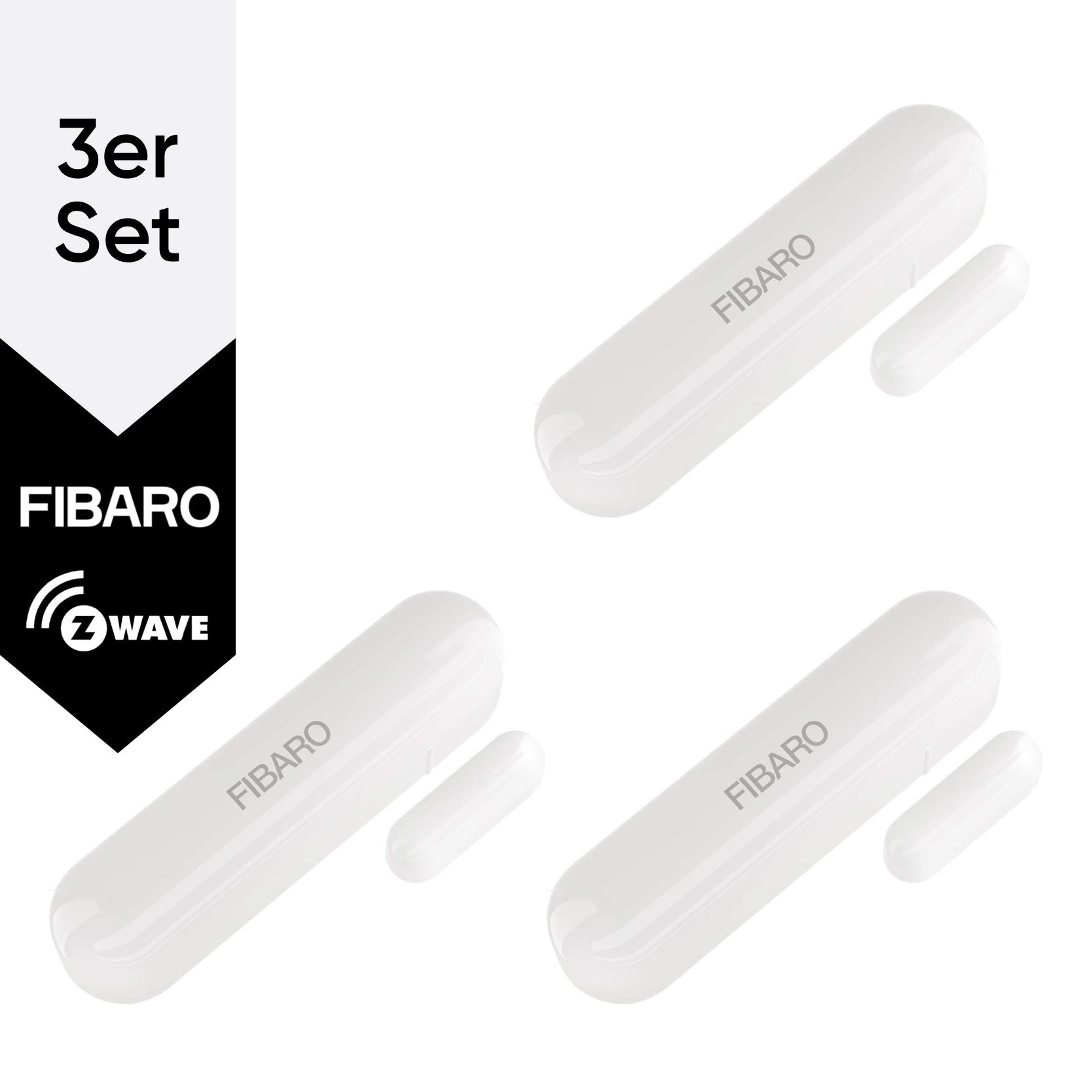 FIBARO Tür- und Fenstersensor GEN2 (weiß) - Bundle (3er Pack)