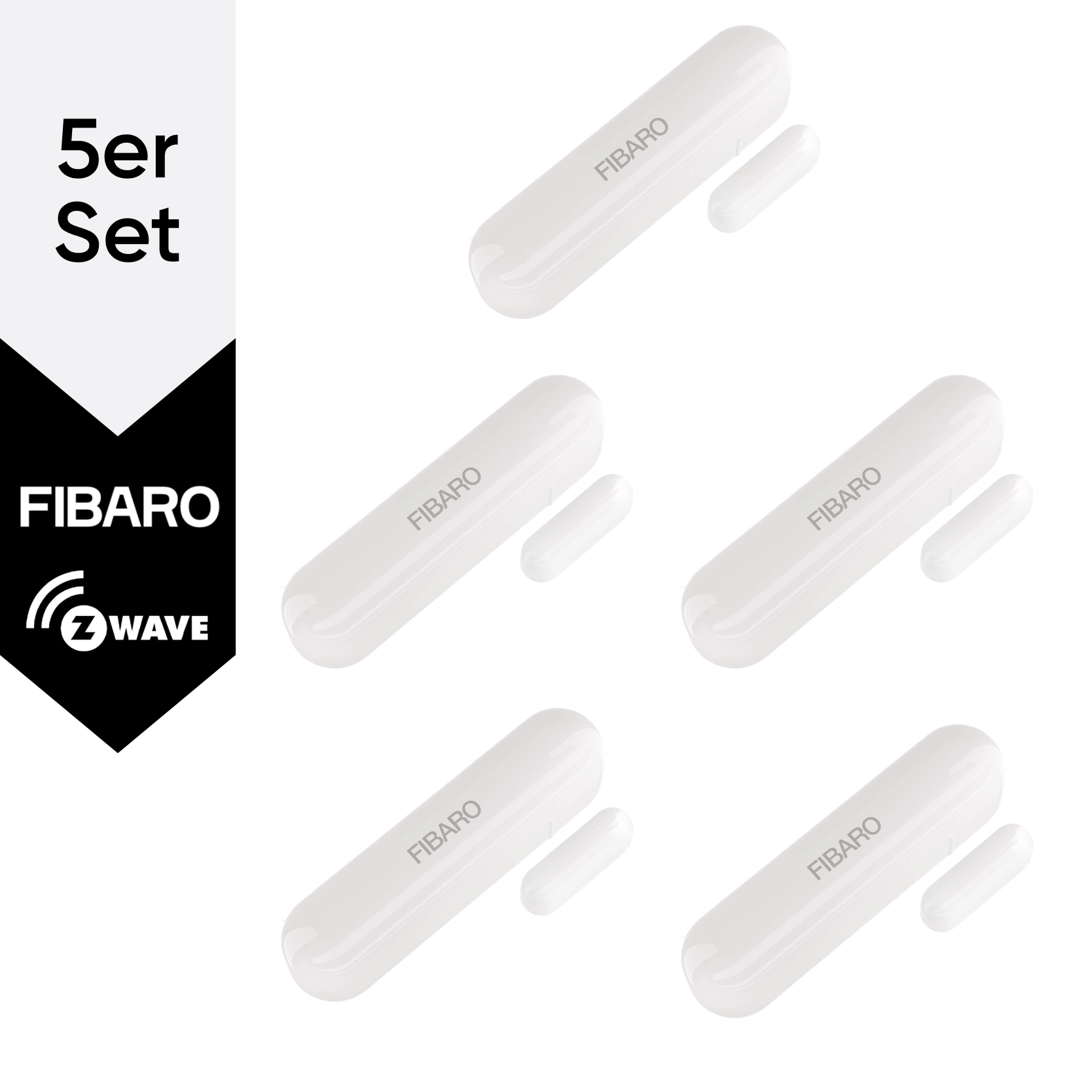 FIBARO Tür- und Fenstersensor GEN2 (weiß) - Bundle (5er Pack)